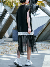 Letter Print Ruffled Sleeveless Casual Dress